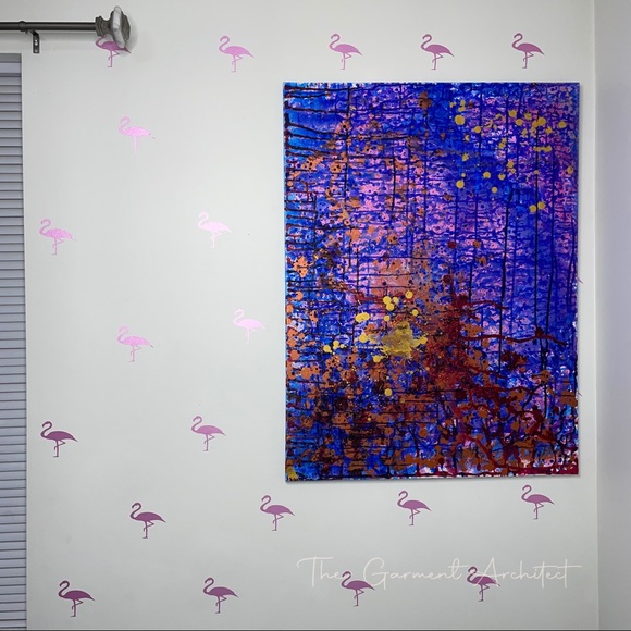 Shimmer Flamingo Wall Pattern Decals (36 Count) - Picture 3 of 7